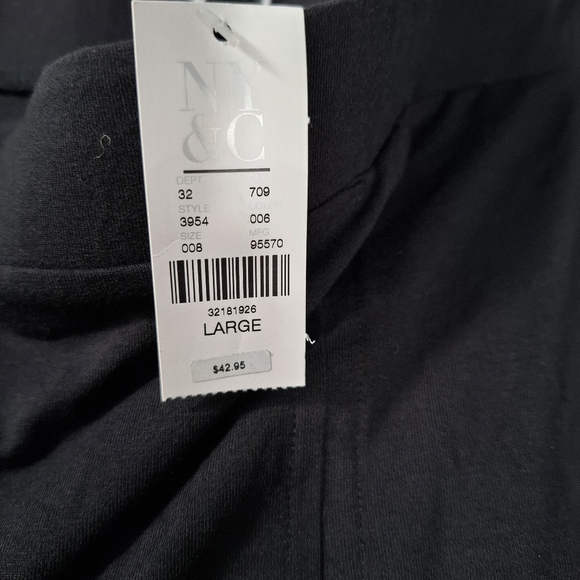 NWT NY&CO New York & Company Black Maxi Skirt Front Slit Stretch Soft Size Large - Picture 11 of 15